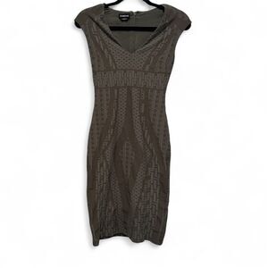 Vintage Bebe Sheath Dress Small Sleeveless/Textured/Rear Zip